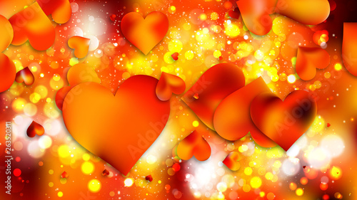 Orange Heart Wallpaper Background