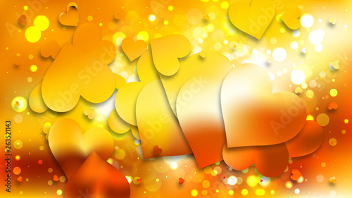 Orange Valentines Day Background Vector Graphic