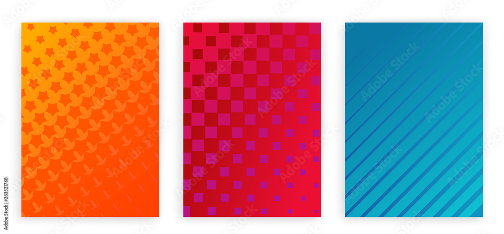 Trendy color gradients on vertical banners. Advertising banners isolated on white Trendy color gradients on vertical banners. Advertising banners isolated on white