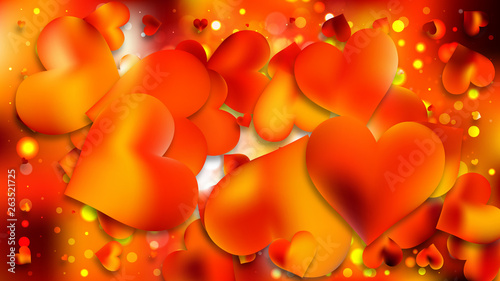 Orange Heart Wallpaper Background