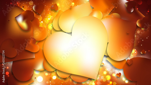 Orange Valentines Background Vector Illustration
