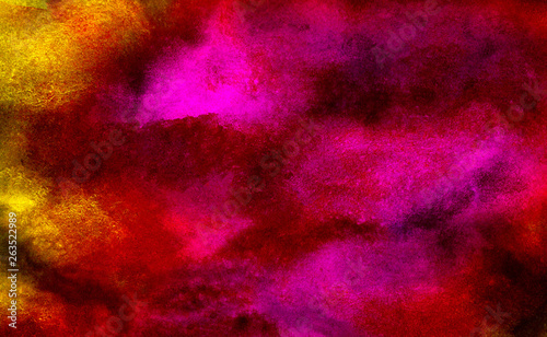 Magenta paper texture water color painted illustration. Colorful fuchsia neon paper textured aquarelle canvas for modern creative design. Abstract bright light pink ink watercolor on black background