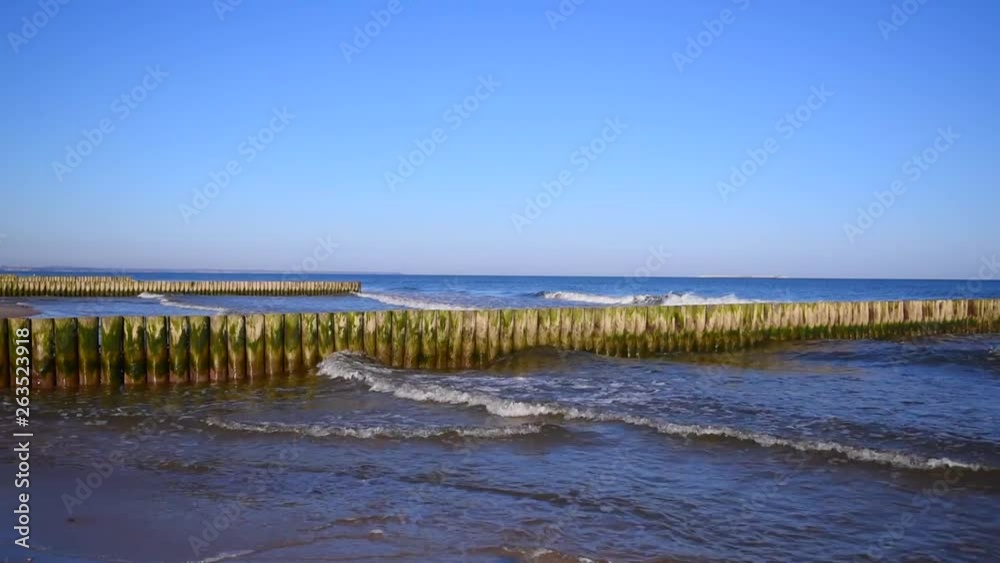 Sunrise over Baltic Sea in Zelenogradsk in Russia