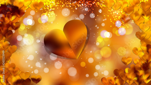 Orange Love Background Illustration