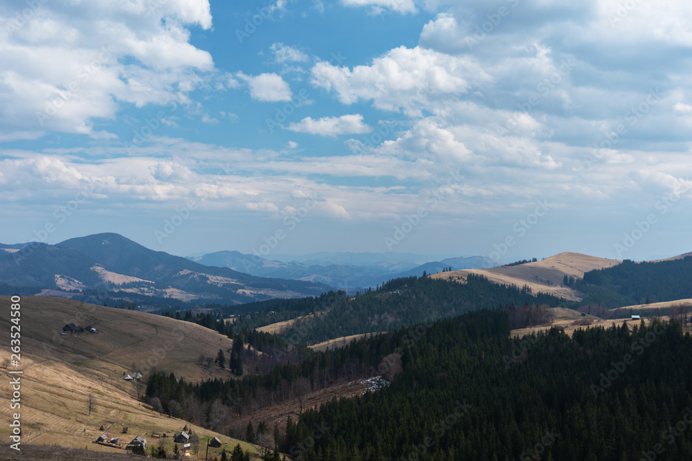 mountain views with cloudy sky and traveling tourists in the Ukrainian Carpathians mountain views with cloudy sky and traveling tourists in the Ukrainian Carpathians