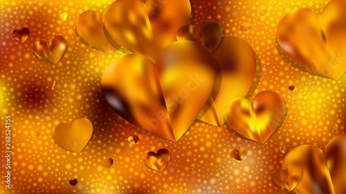 Orange Heart Wallpaper Background