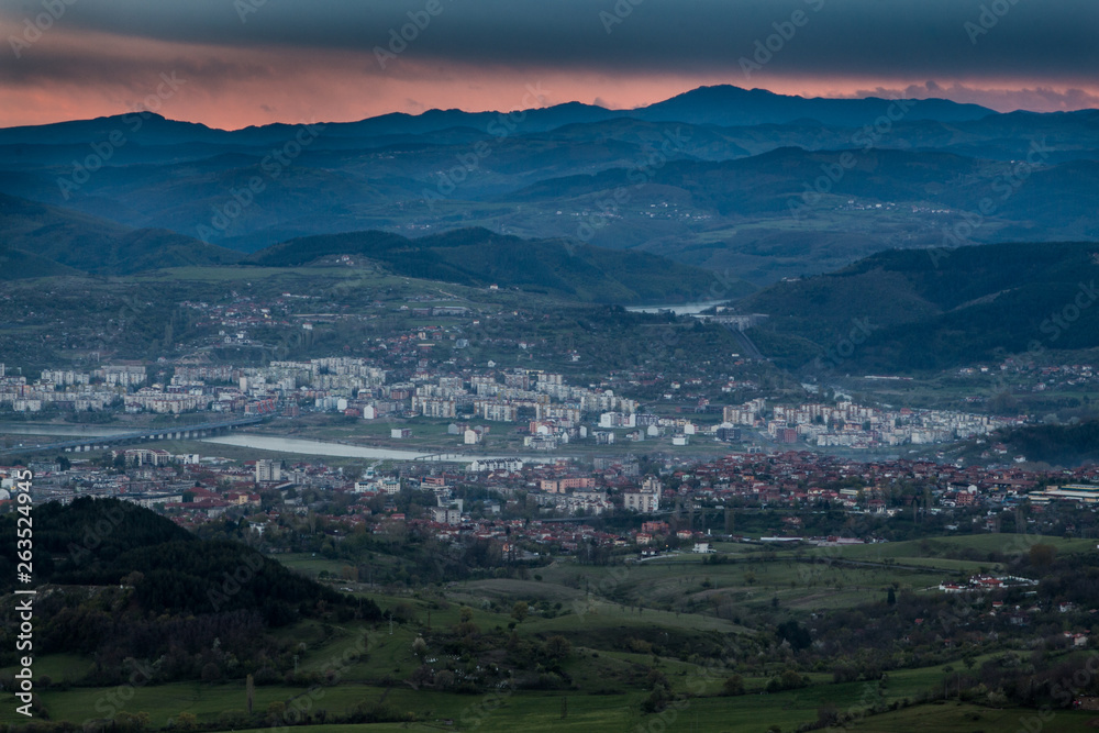 Sunset view to Kardzhali City, Bulgaria