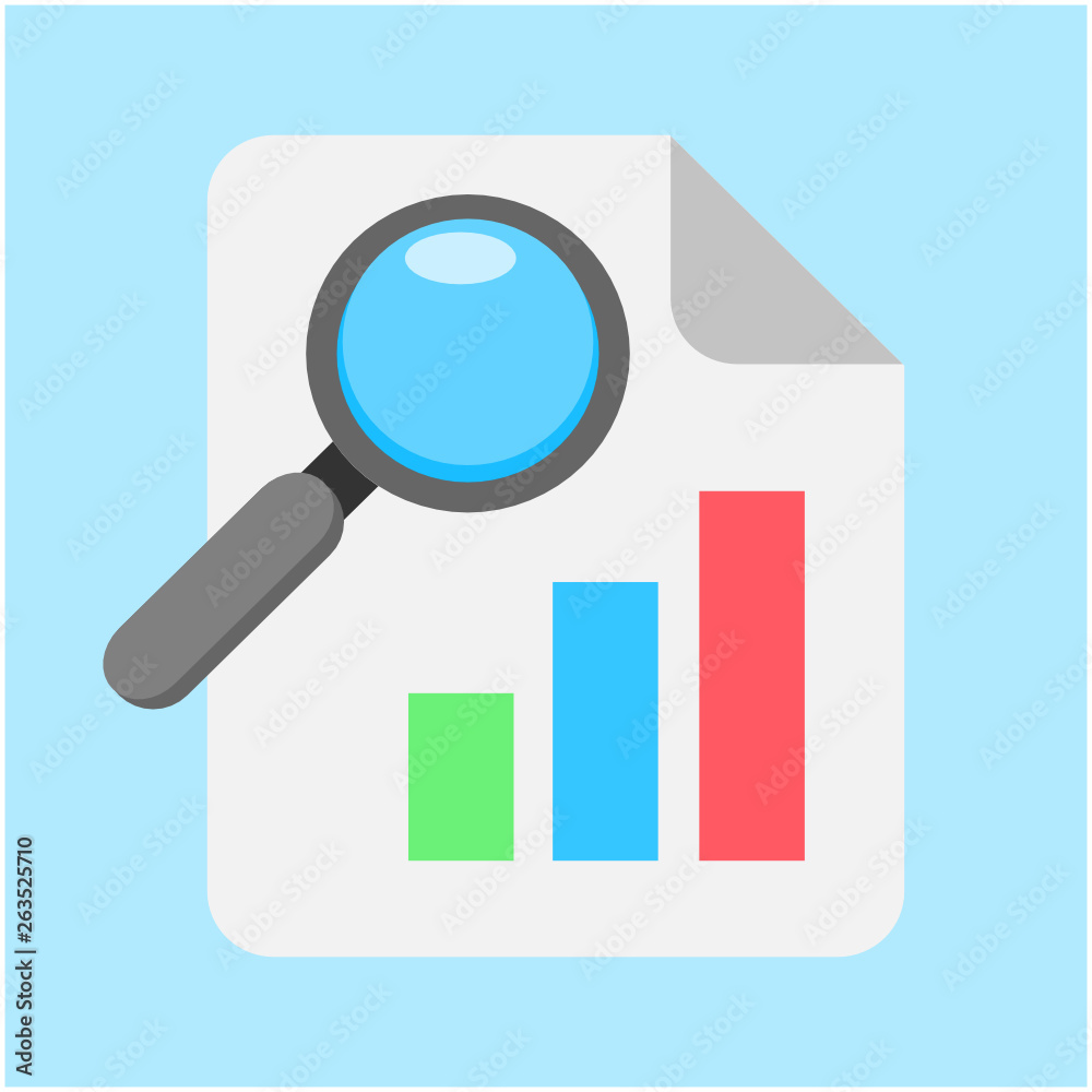 Economy alalysis vector, magnifying glass with graph Economy alalysis vector, magnifying glass with graph
