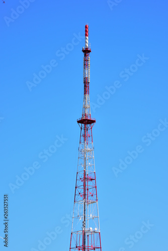 TV tower against a blue sky