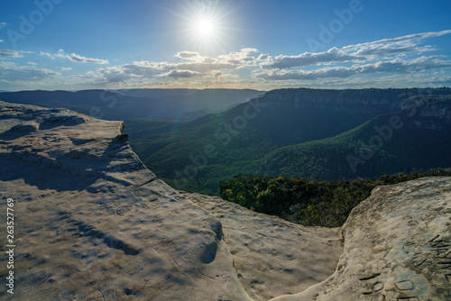 Obraz na płótnie sunset at lincolns rock, blue mountains, australia 15 w salonie