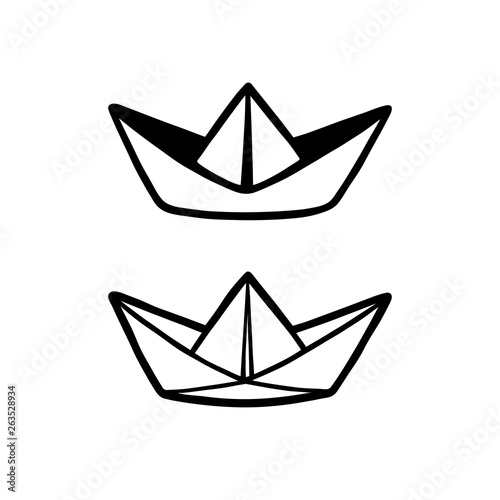 Paper boat drawing