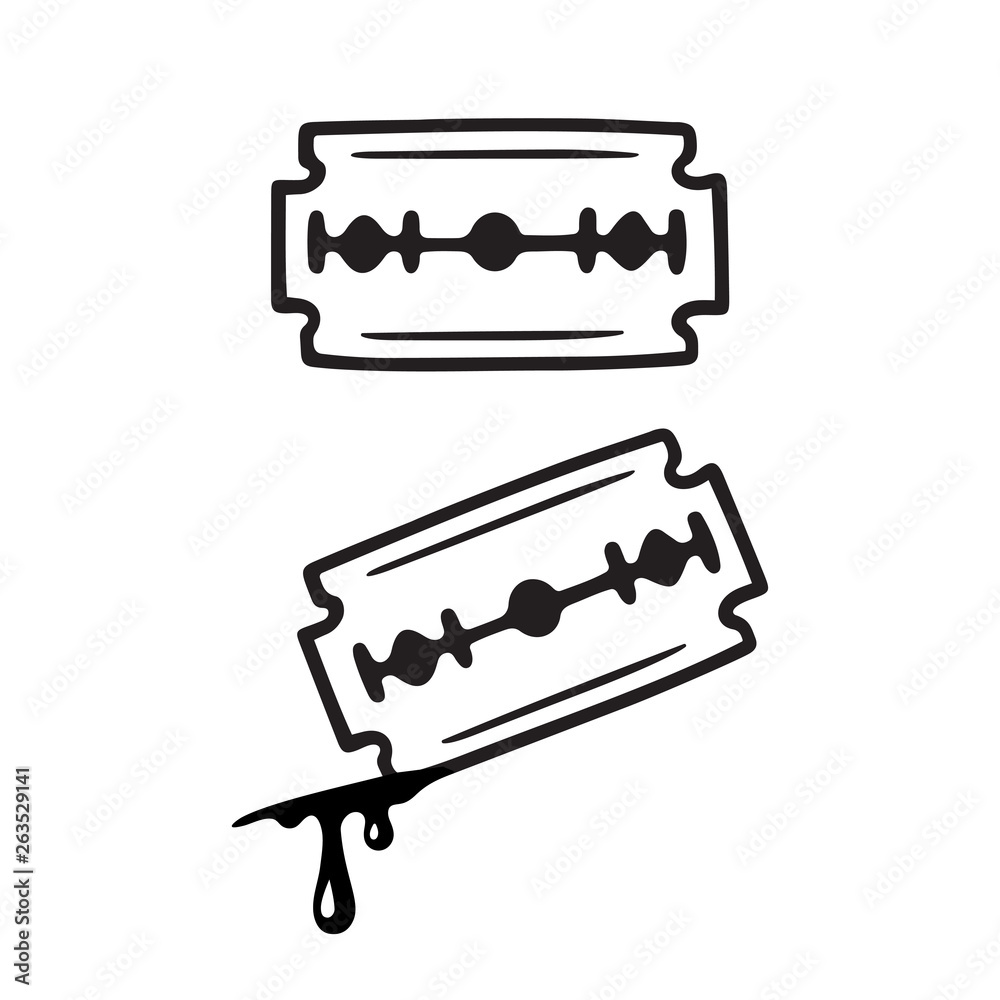 Razor blade drawing
