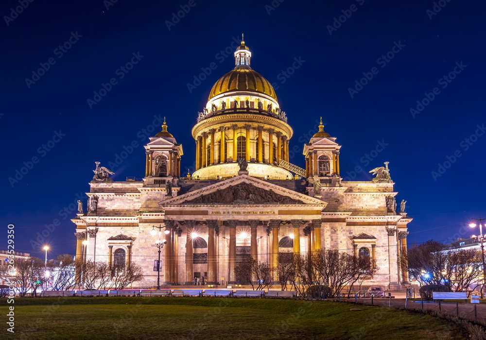 St. Isaac's Cathedral at night, Saint Petersburg, Russia