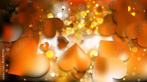 Orange and Black Heart Background