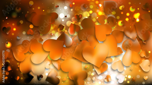 Orange and Black Heart Background Design