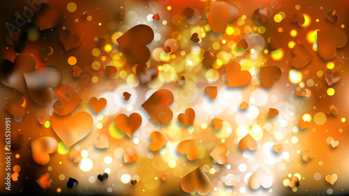 Orange and Black Valentines Day Background Vector Graphic