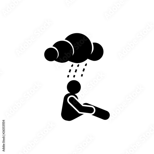 Depress, depression, gloomy icon. Element of negative character traits icon. Premium quality graphic design icon. Signs and symbols collection icon for websites