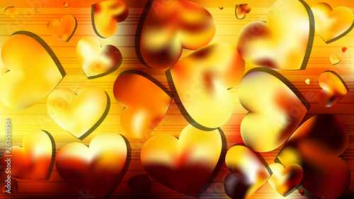 Orange and Black Valentines Day Background