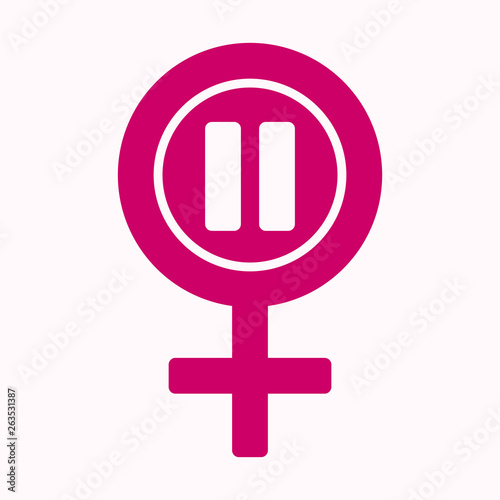 Menopause icon in pink color. Symbol of menopause period. Medical, healthcare and feminine concept. Vector illustration in flat style photo