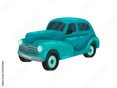 Traditional Cuban car on a white background. Vector illustration.