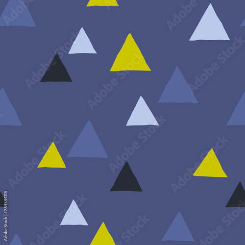 Geometric seamless pattern with hand drawn textures. Modern background with triangles. Vector illustration for print  wrapping paper  design.