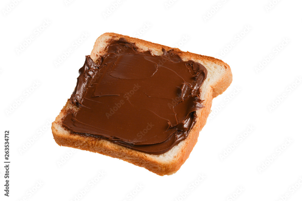 Сhocolate paste sandwich isolated on white background. Сhocolate paste sandwich isolated on white background.