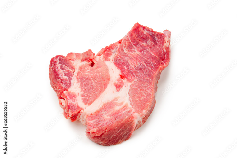 Raw pork isolated on white background. Raw pork isolated on white background.