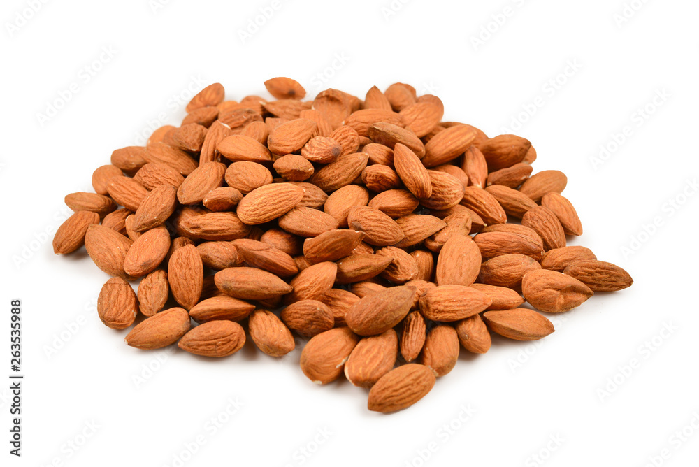 Almonds isolated on white background. Almonds isolated on white background.