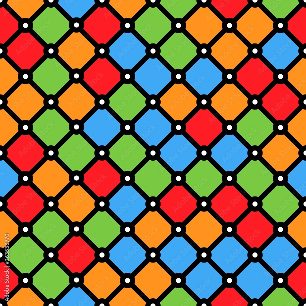 Fototapeta premium Stained-glass window pattern with simple geometric shapes