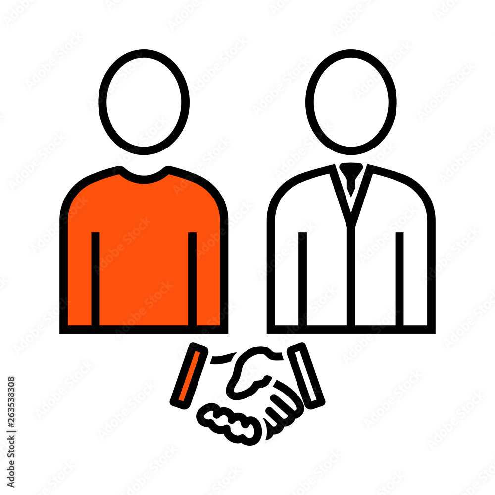 Two Man Making Deal Icon Two Man Making Deal Icon