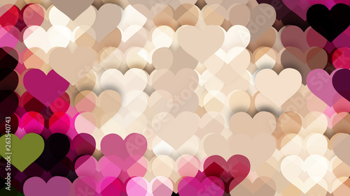 Pink and Beige Love Background Vector Illustration