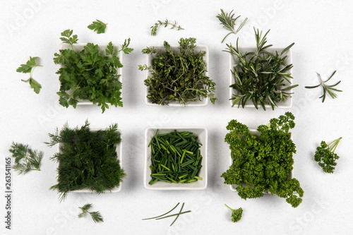 fresh green herbs