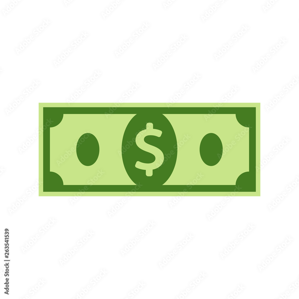 Dollar icon. Flat design. Isolated. Dollar icon. Flat design. Isolated.