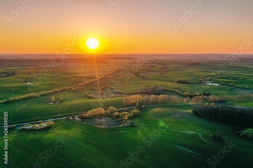 Sunset over agricultural fields - springtime  © tl6781