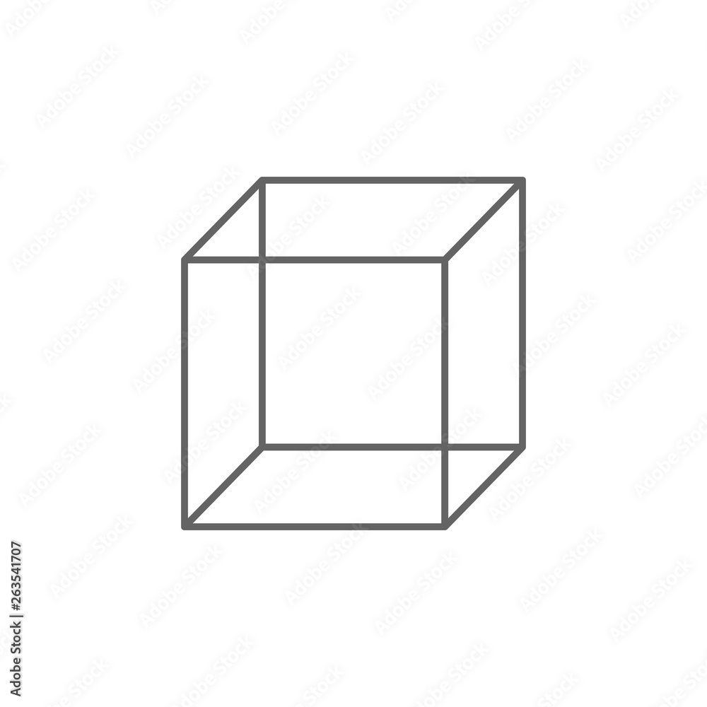 geometric figures, cube outline icon. Elements of geometric figures illustration icon. Signs and symbols can be used for web, logo, mobile app, UI, UX geometric figures, cube outline icon. Elements of geometric figures illustration icon. Signs and symbols can be used for web, logo, mobile app, UI, UX