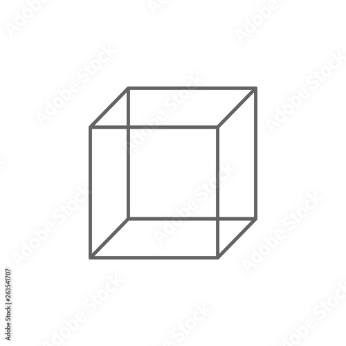 geometric figures, cube outline icon. Elements of geometric figures illustration icon. Signs and symbols can be used for web, logo, mobile app, UI, UX