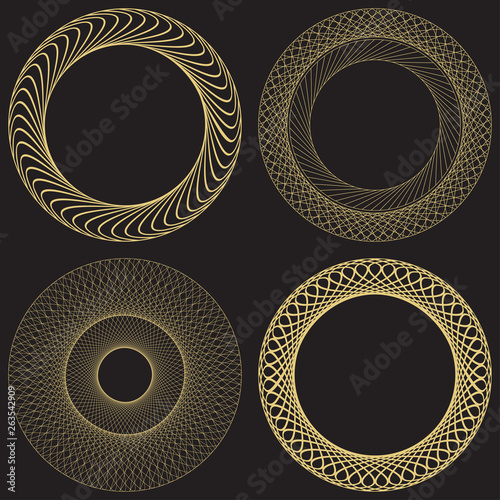 Set of a decorative round frames.