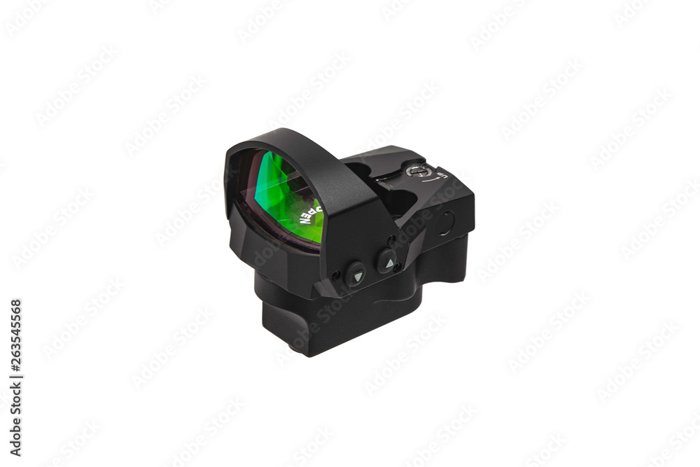 modern black collimator sight isolated on white back modern black collimator sight isolated on white back