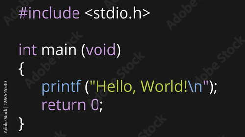 Hello World simple beginner C Program