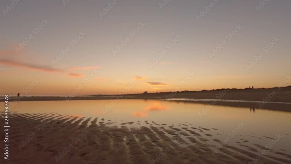 Aerial sunset seascape in Praia Verde beach, popular destination of Algarve coast. South Portugal. Aerial sunset seascape in Praia Verde beach, popular destination of Algarve coast. South Portugal.