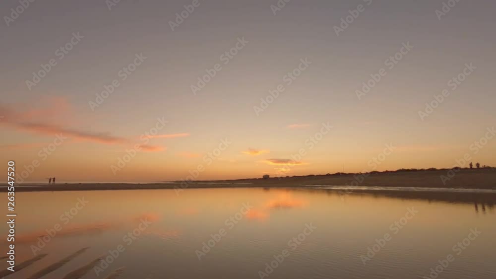 Aerial sunset seascape in Praia Verde beach, popular destination of Algarve coast. South Portugal. Aerial sunset seascape in Praia Verde beach, popular destination of Algarve coast. South Portugal.