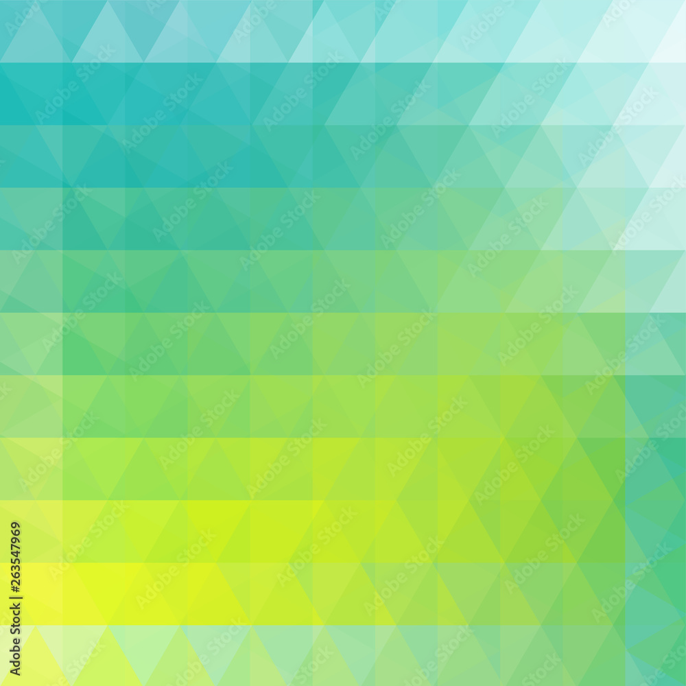 Background made of green, blue, yellow triangles. Square composition with geometric shapes. Eps 10 Background made of green, blue, yellow triangles. Square composition with geometric shapes. Eps 10