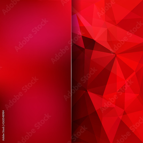 Background made of red triangles. Square composition with geometric shapes and blur element. Eps 10