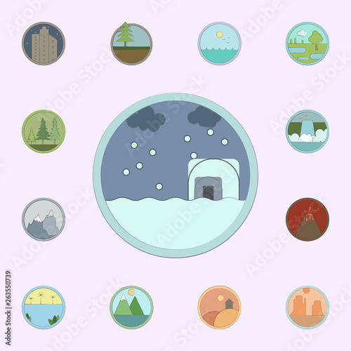 Antarctica colored in circle icon. landscapes icons universal set for web and mobile photo