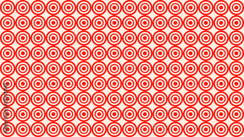 Red Seamless Concentric Circles Pattern Vector Illustration