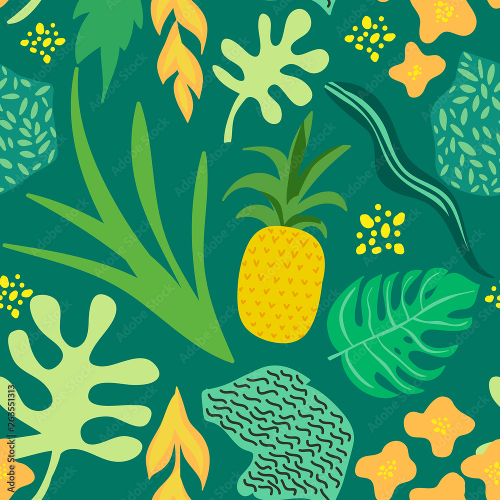 Tropical Flowers And Leaves Pattern