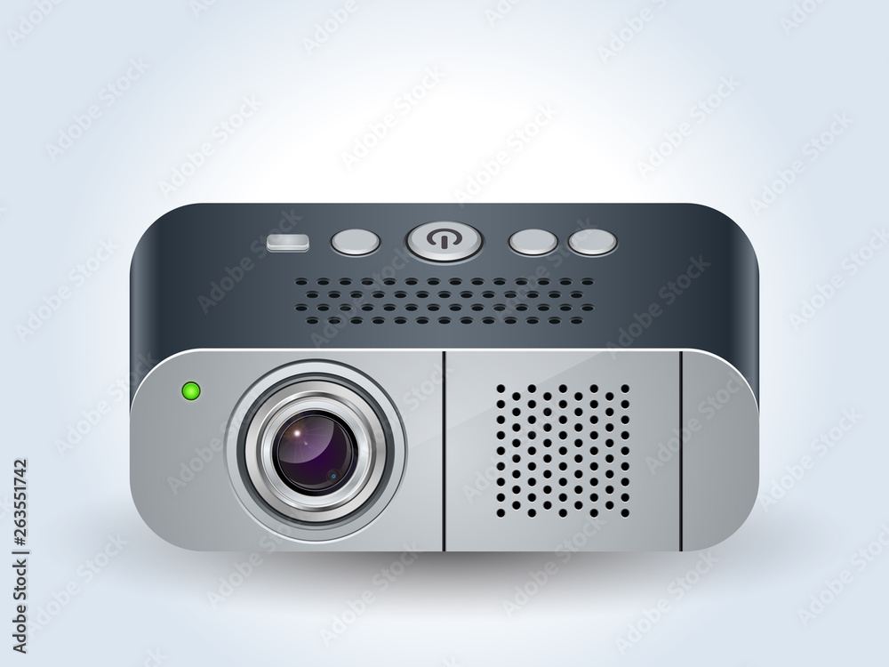 Multimedia projector realistic vector icon Multimedia projector realistic vector icon