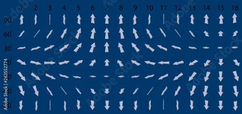 Fototapeta Naklejka Na Ścianę i Meble -  Big set of arrows. Animation of cyclic rotation of arrows in isometric.