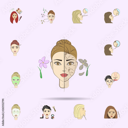 facial drying colored icon. Beauty, anti-aging icons universal set for web and mobile