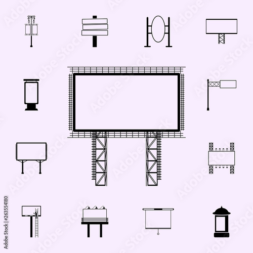 steel structure billboard  icon. Billboards icons universal set for web and mobile